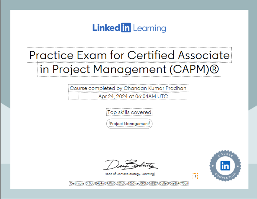 Certified Associate in Project Management(CAPM)