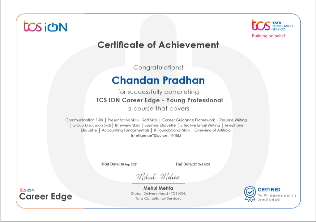 TCS iON Career Edge - Young Professional
